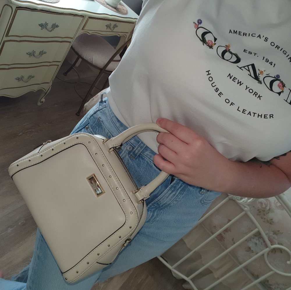 Kate Spade Cream Gold Studded Crossbody